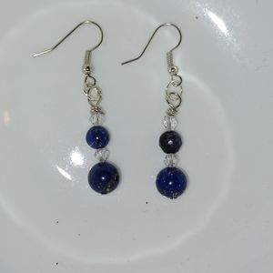 I am selling a pair of lapis lazuli earrings.